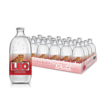 LEO 力欧苏打水泰国进口气泡水玻璃瓶整箱装325ml*24瓶