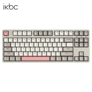 ikbc 深空灰无线 蓝牙键盘cherry轴樱桃机械键盘pbt可选 W200工业灰无线2.4G87键 红轴