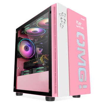 游戏悍将 OMG M-ATX机箱 半侧透 粉色