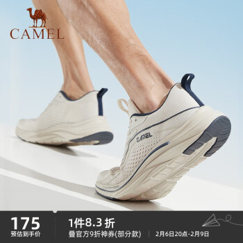 CAMEL 骆驼 跑步鞋男网面透气软底休闲健身运动鞋 CSS221L0015 一度灰/蓝 45