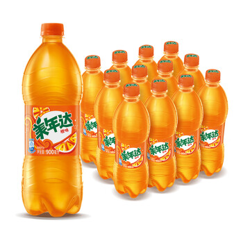pepsi 百事 可乐  美年达橙味 汽水碳酸饮料 900ml*12瓶 新老包装随机发货