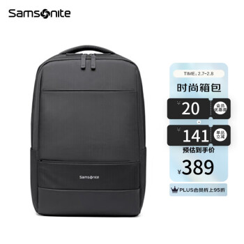 Samsonite 新秀丽 双肩包电脑包14英寸男女背包书包商务旅行包TX6 黑色