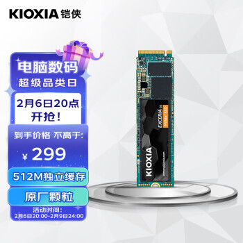 KIOXIA 铠侠 RC20 NVMe M.2 固态硬盘 500GB（PCI-E3.0） ￥269