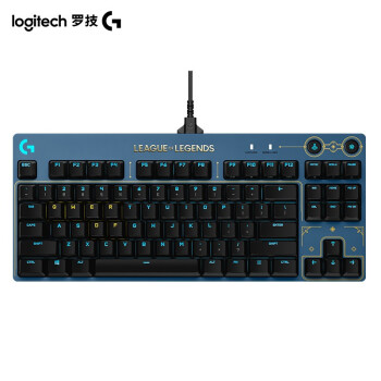 logitech羅技gpro有線機械遊戲鍵盤rgb87鍵類茶軸海克斯定製版