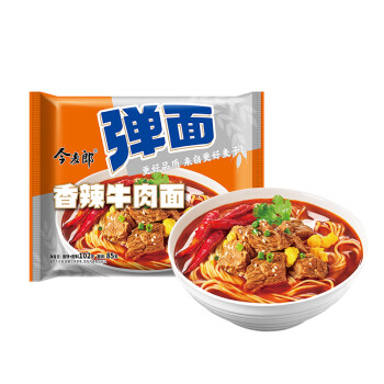 今麥郎方便麵泡麵彈面袋香辣牛肉麵整箱裝102g24袋