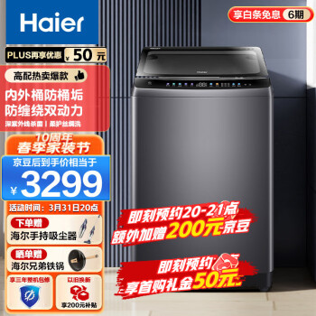 Haier 海尔 EMS100B26Mate6 变频波轮洗衣机 10kg 玉墨银