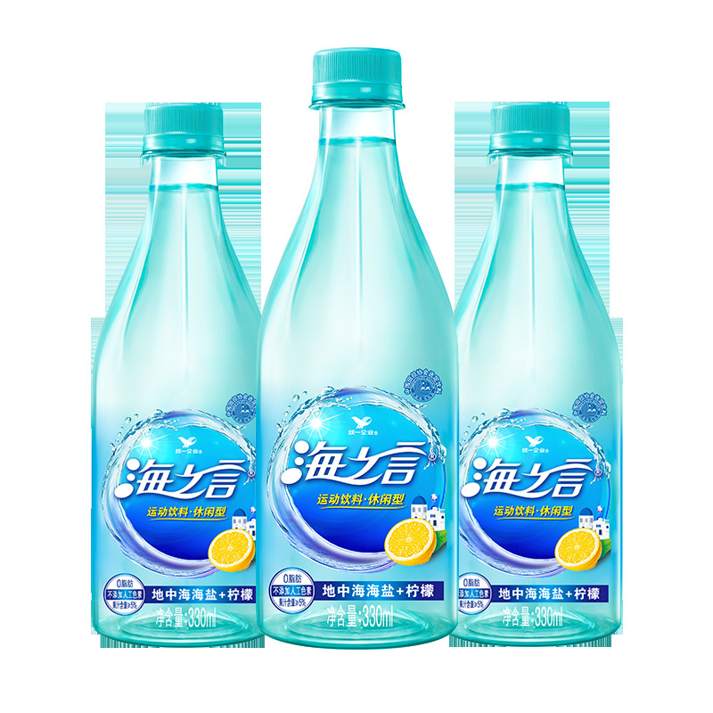 京喜特價,有券的上:統一 海之言海鹽檸檬味飲料330ml*12瓶*4件 91.6元