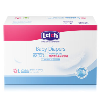 lelch 露安适 柔护日用纸尿裤L52片(9-14kg) 大号婴儿纸尿裤 尿不湿