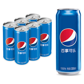 pepsi百事可乐330ml6听细长罐