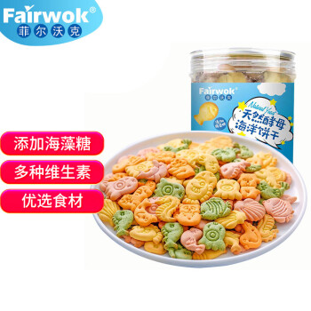 Fairwork 菲尔沃克 天然酵母海洋动物饼干添加多种维生素叶酸烟酸儿童休闲零食125g