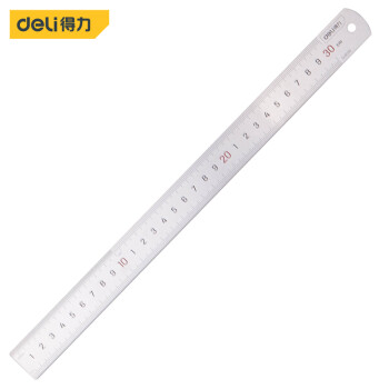 deli 得力 DL8030 不锈钢直尺 30cm