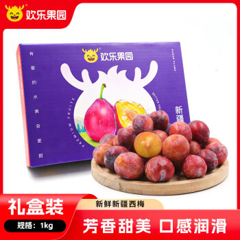 Joy Tree 欢乐果园 新疆喀什西梅 1kg中秋礼盒 单果15-22g以上 生鲜时令水果