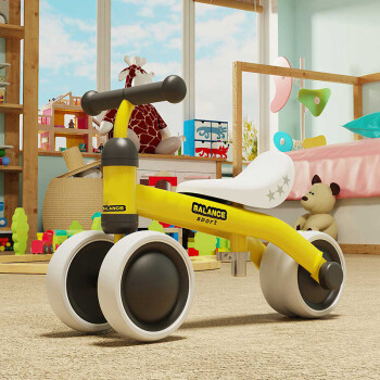 Strolex 舒童乐 儿童平衡车扭扭车可坐可滑行脚踏滑行车溜溜车滑步车 柠檬黄YC06