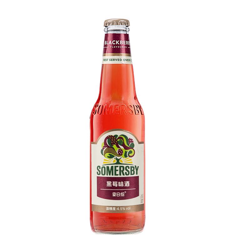 SOMERSBY 夏日纷 果味啤酒黑莓低度精酿330ml*24瓶装 整箱临期特价 券后74.91元