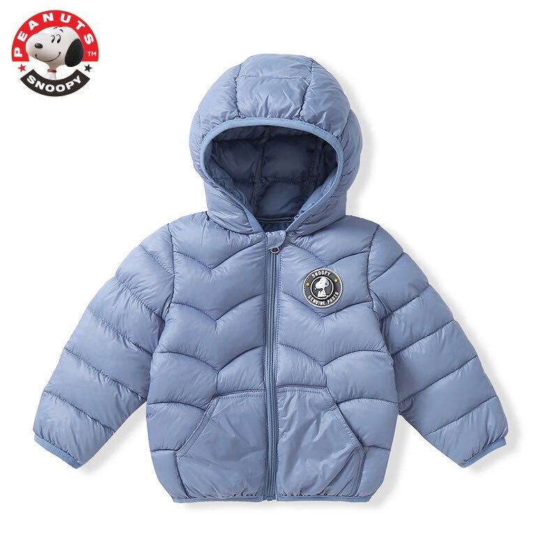 SNOOPY 史努比 男童外套冬季新款洋气棉衣服女童装韩版加厚上衣 黑色 110cm 券后65元