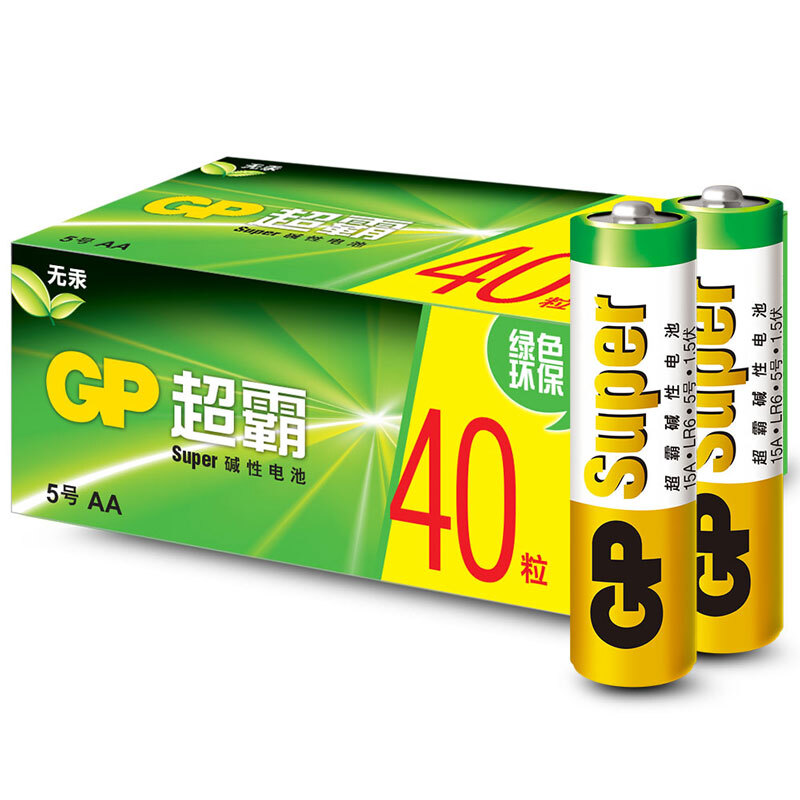 GP 超霸 PCA15AU232 5号碱性电池 1.5V 40粒装 券后44.9元