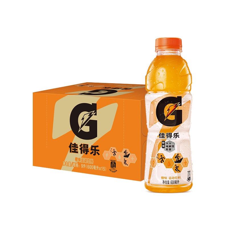 GATORADE 佳得乐 百事可乐 佳得乐 GATORADE 橙味 补充电解质 运动饮料 600ml*15瓶 整箱 35.74元