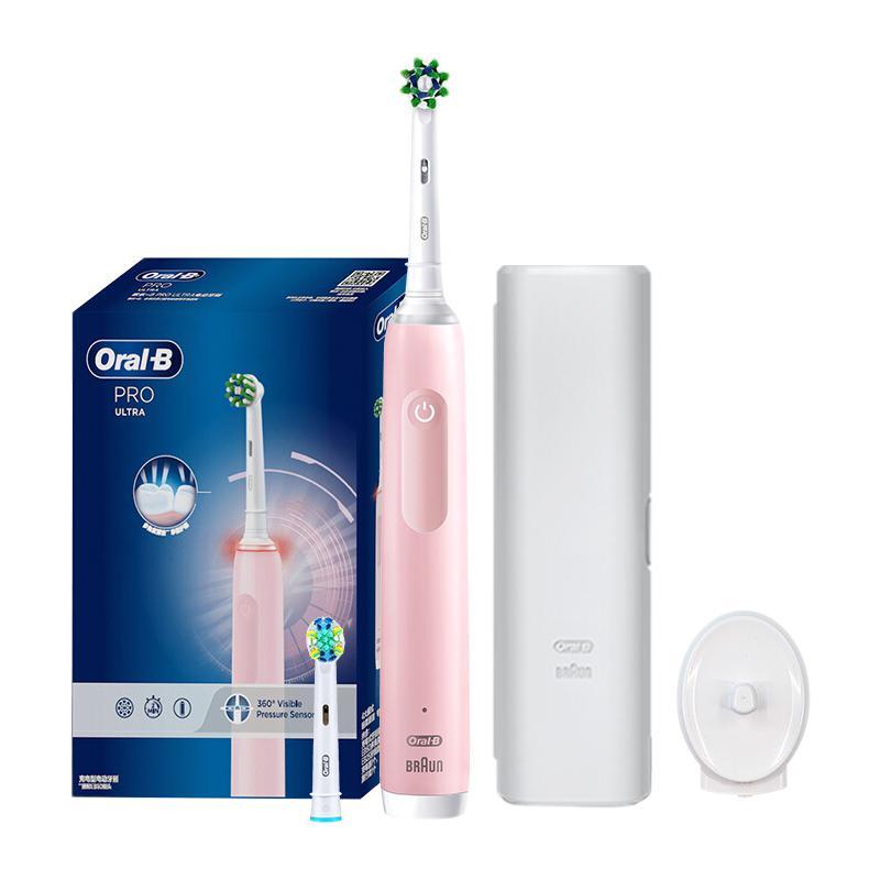 Oral-B 歐樂-B 歐樂B成人電動牙刷成人Pro4Ultra小白刷3D聲波圓頭Pro系列深度清潔牙齦按摩生日禮物新年禮物 券后335.1元