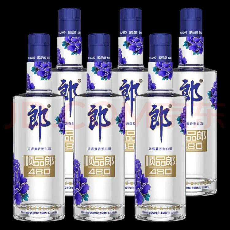 LANGJIU 郎酒 順品郎藍(lán)款480mL*6瓶45度兼香型光瓶白酒 券后229元