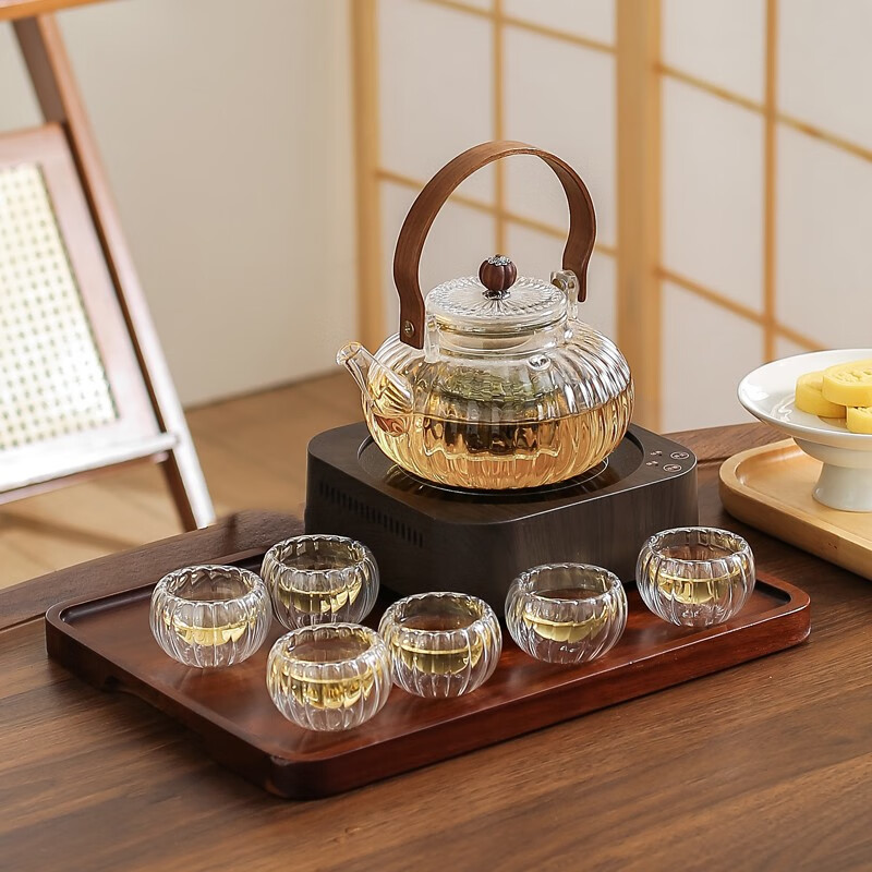 KAWASIMAYA 川岛屋 玻璃茶壶 菊皿茶壶+品茗杯4只 89元