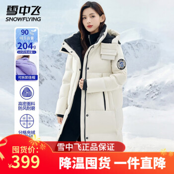 雪中飛戶外工裝防風(fēng)保暖連帽羽絨服 ￥399