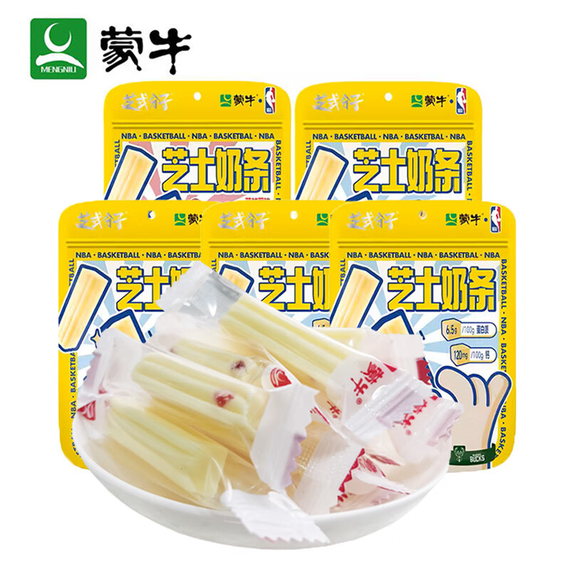 MENGNIU 蒙牛 芝士奶條108g 3袋原味2袋蔓越莓 券后31.9元