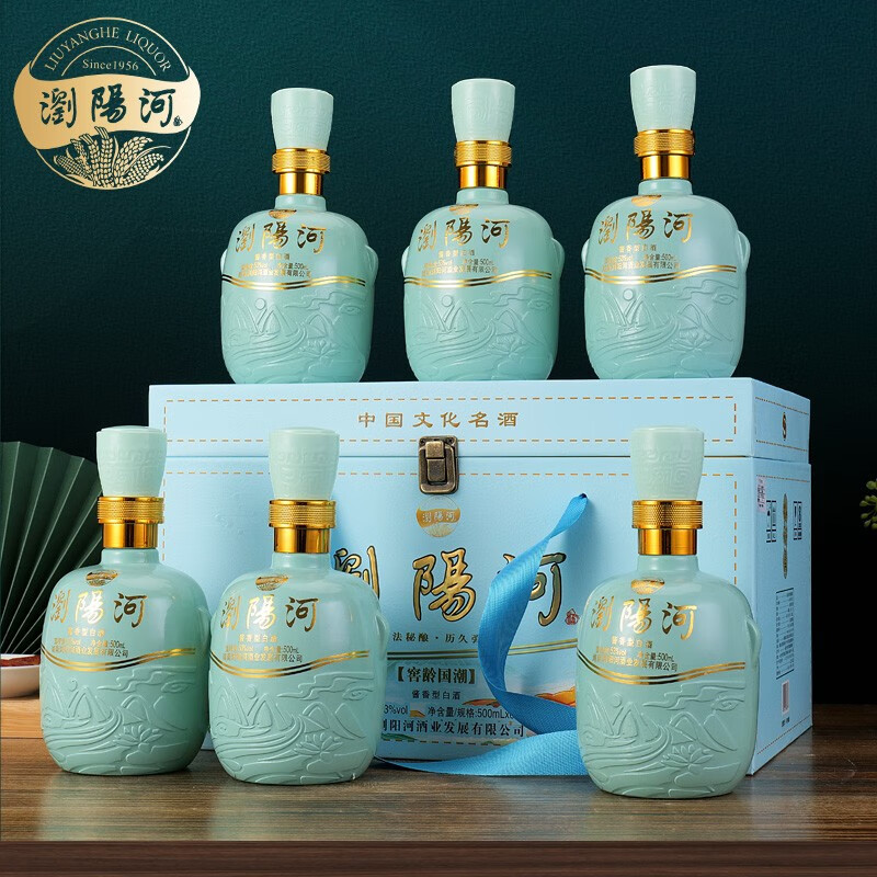 酒煜網(wǎng) 劉陽河 國(guó)潮53度 醬香型白酒500ml*6瓶 券后158元