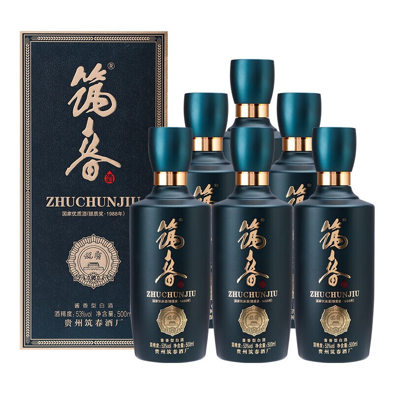 筑春 酒 藍(lán)鉆 53度 醬香型白酒 500ml*6瓶 整箱裝 券后558元