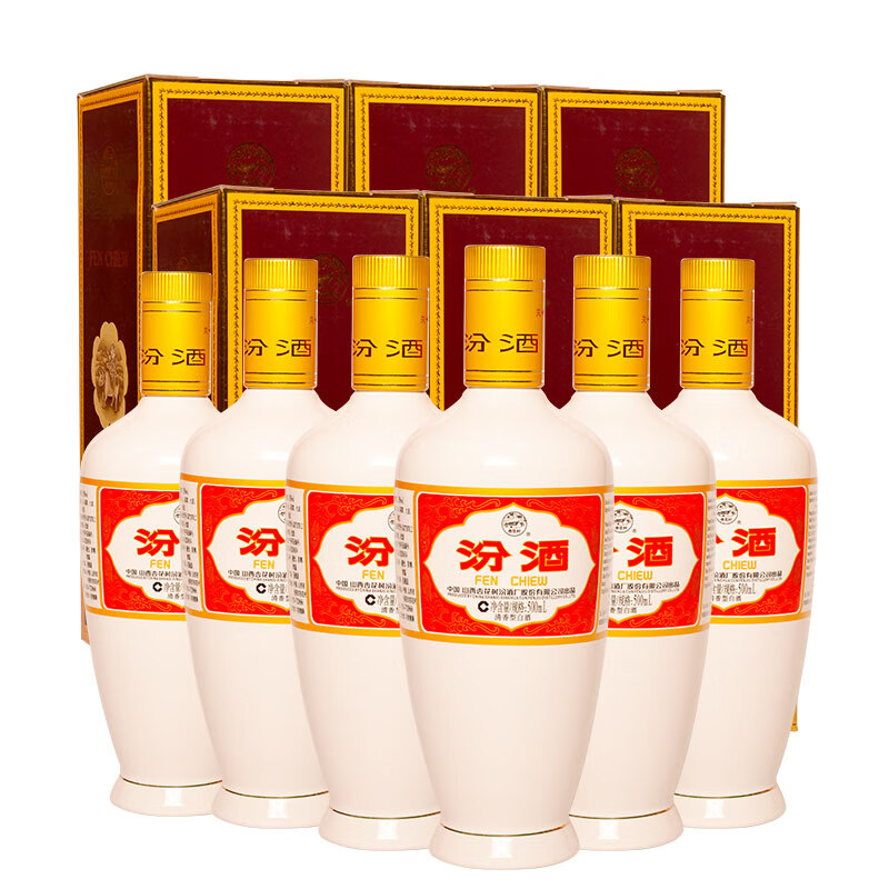 京东百亿补贴：汾酒 出口白瓷 牧童盒装 清香型白酒 53度500ml*6瓶 （非原箱） 390元包邮