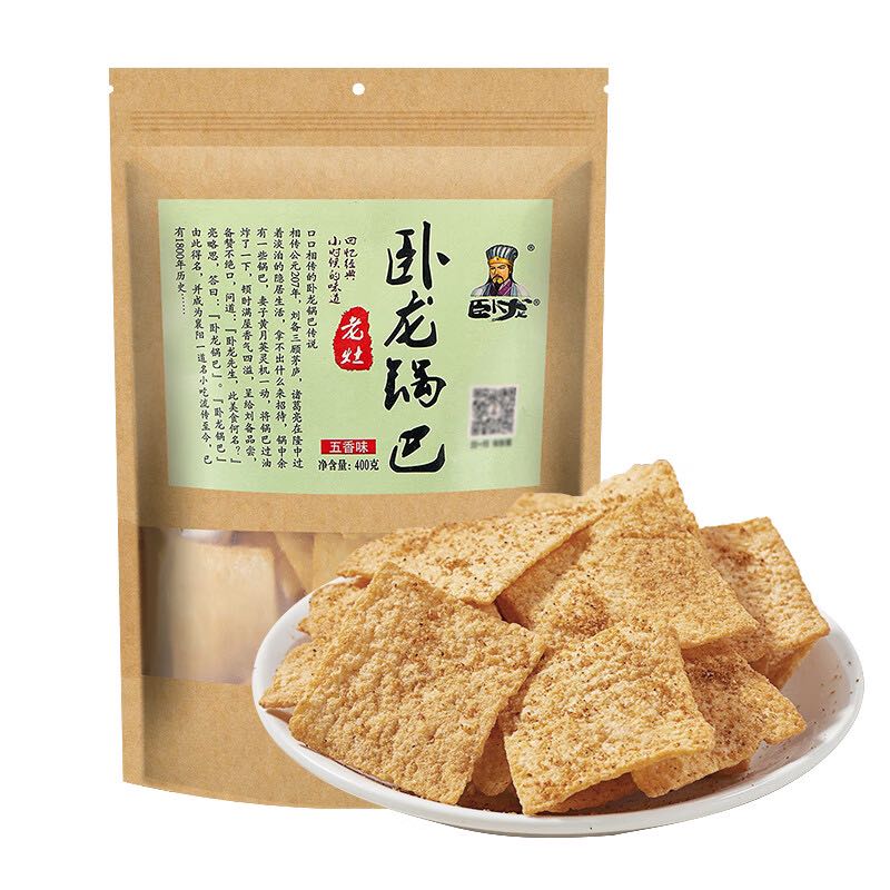 卧龙食品 老灶锅巴 五香味 400g（多口味可选） 7.9元