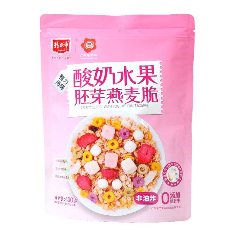 jinglipei 精力沛 酸奶水果胚芽燕麦脆400g 3.11元