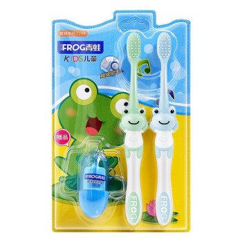 青蛙 FROG）宝贝系列119B儿童牙刷2支 纤细软毛卡通手柄小刷头3岁以上适用（颜色、赠品随机）