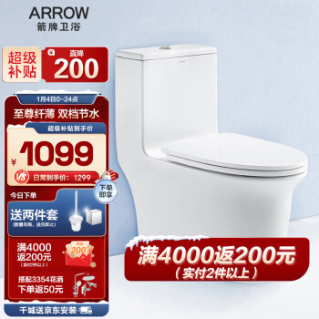 ARROW 箭牌卫浴 AE1021M 连体式马桶 305mm坑距