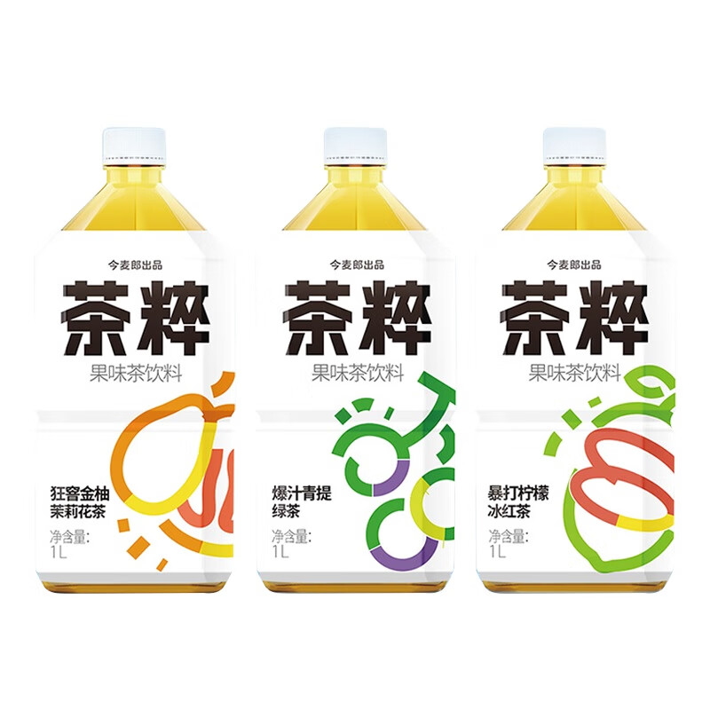 今麦郎 茶粹 爆汁青提绿茶 1L*8瓶 果味茶饮料 家庭聚会 券后19.1元