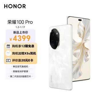 HONOR 荣耀 100 Pro 5G手机 16GB+1TB 月影白