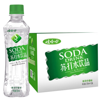 WAHAHA 娃哈哈 薄荷檸檬味 無汽蘇打水飲料 350ml*12瓶 整箱裝 弱堿性（新老包裝隨機(jī)發(fā)貨）