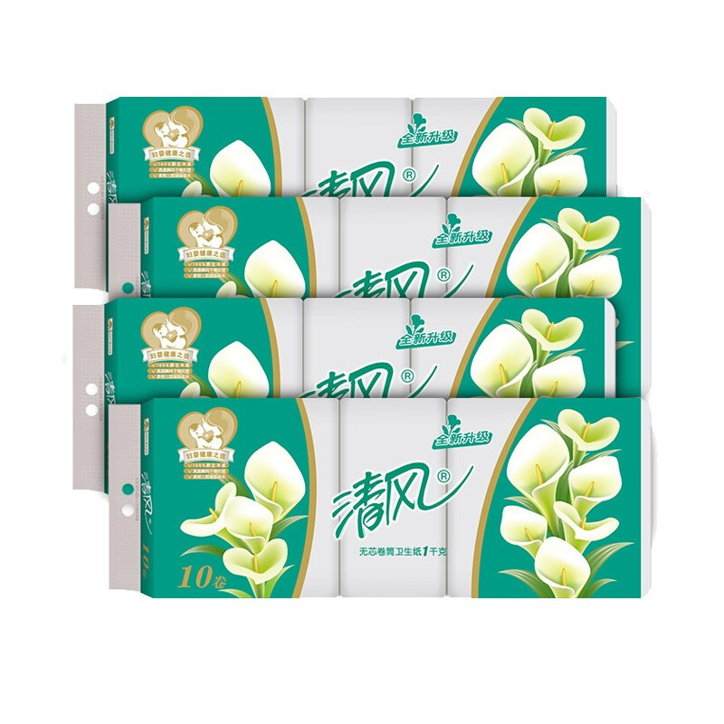 Breeze 清風(fēng) 無芯卷紙 馬蹄蓮100克40卷 4層加厚 衛(wèi)生紙卷紙 券后36.91元