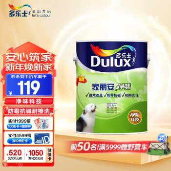 Dulux 多乐士 A991 家丽安净味漆 白色 5L