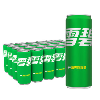 Fanta 芬达 可口可乐（Coca-Cola）雪碧 Sprite 柠檬味 汽水 碳酸饮料 330ml*24罐 摩登罐 整箱装