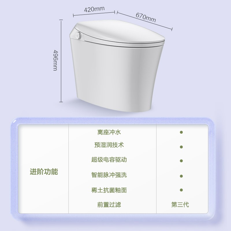 京東PLUS：JOMOO 九牧 S490 智能馬桶一體機 券后1759元