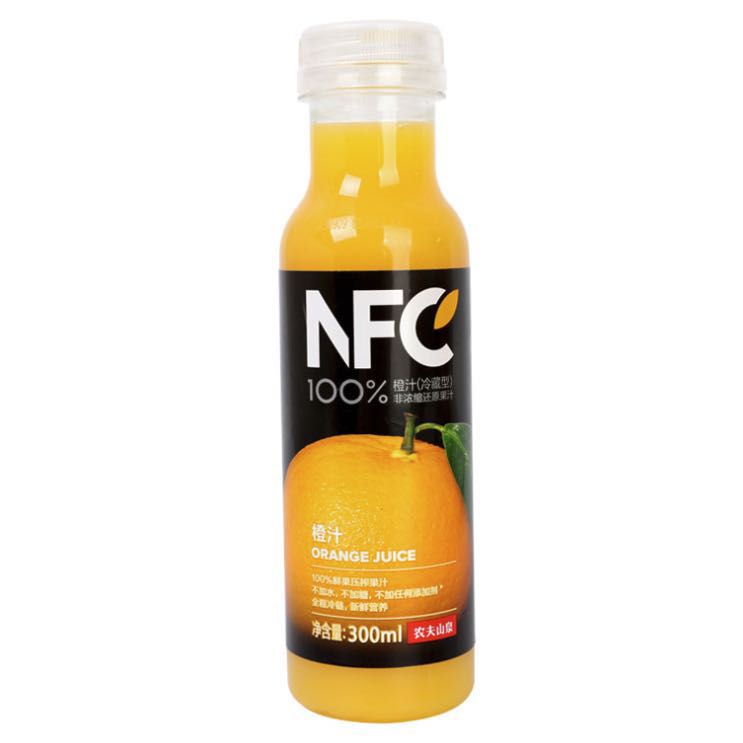 农夫山泉 福建地区农夫山泉NFC果汁（冷藏型）100%鲜果压榨橙汁 300ml*4瓶，临期 18.78元