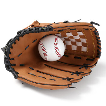 INVUI 英辉 棒球手套投球垒球青少年款加厚耐磨捕手手套（送棒球） M码 棕色
