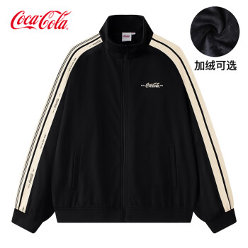Fanta 芬达 可口可乐（Coca-Cola）外套男秋季开衫卫衣休闲夹克男运动潮流工装百搭男装 黑色 L