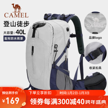 CAMEL 骆驼 登山包户外专业背包男女运动双肩包大容量旅行包A1W3QJ111高级灰