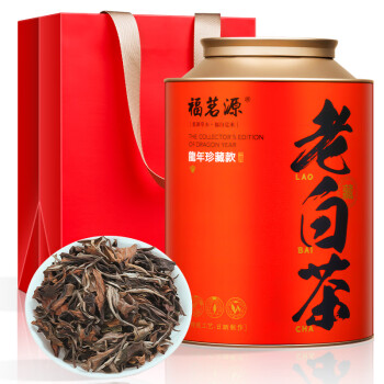 福茗源 茶叶 福鼎白茶老白茶老寿眉 宁德高山浓香陈年白茶年货送礼盒420g