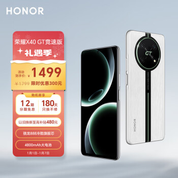 HONOR 榮耀 X40 GT 競(jìng)速版 5G手機(jī) 12GB+256GB 競(jìng)速銀