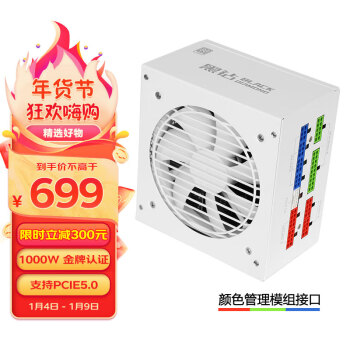 SAMA 先馬 黑鉆1000W V2 雪裝版 全模組ATX電源