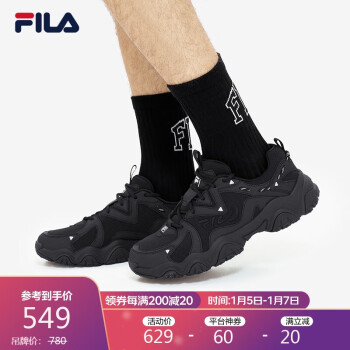 FILA 斐乐 猫爪 4 男子休闲运动鞋 F12M232127F-BK 黑色 42