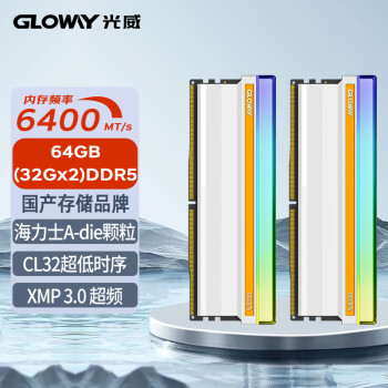 GLOWAY 光威 64GB套装 DDR5 6400 台式机内存条 神策RGB系列 海力士A-die颗粒