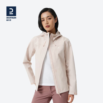 DECATHLON 迪卡侬 冲锋衣女户外春夏登山防风衣透气夹克ODT2豆蔻粉M-4513471